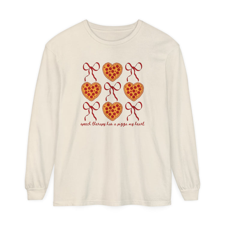 speech therapy has a pizza my heart long sleeve tee