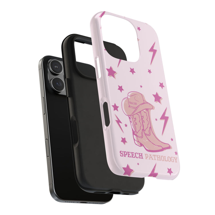 speech pathology cowboy boots howdy iPhone case