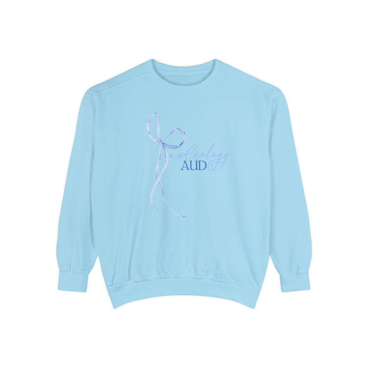blue bow audiology comfort colors crewneck