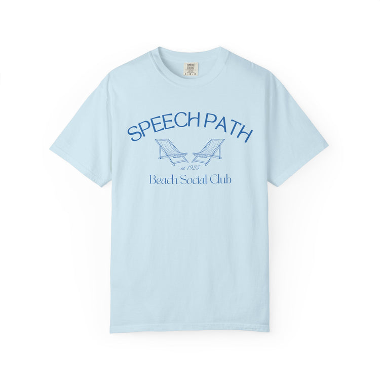 speech path beach chairs comfort colors tee