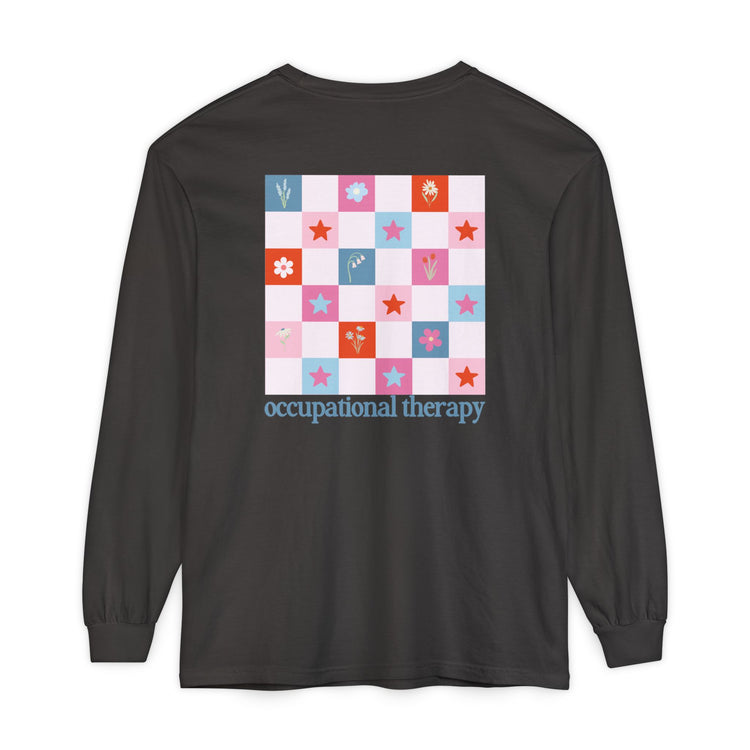 bloom in OT front/back comfort colors long sleeve tee