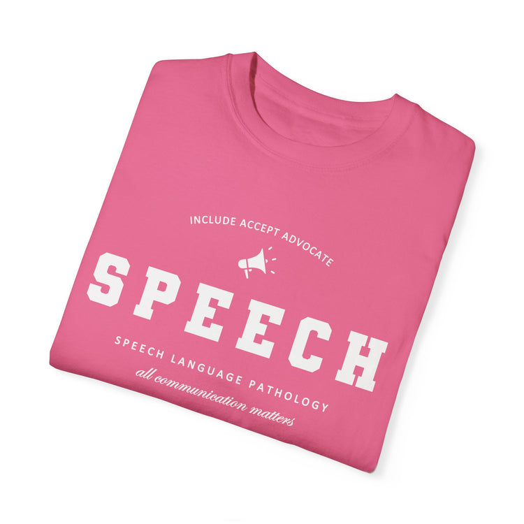 SPEECH varsity simple comfort colors tee