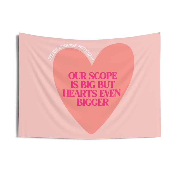 heart is big speech pathology wall tapestry