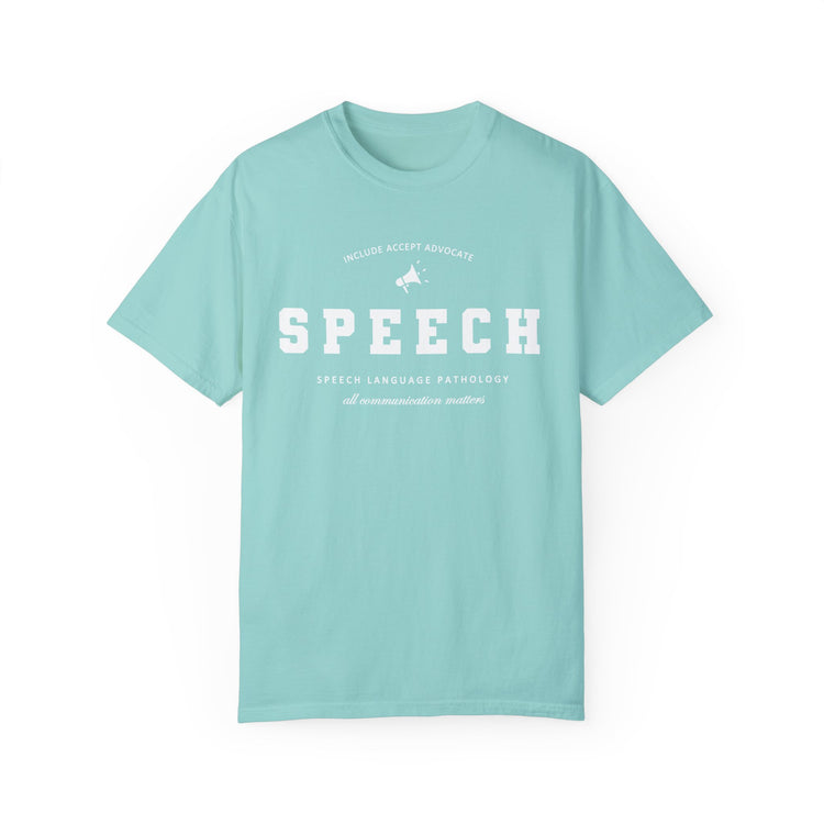 SPEECH varsity simple comfort colors tee