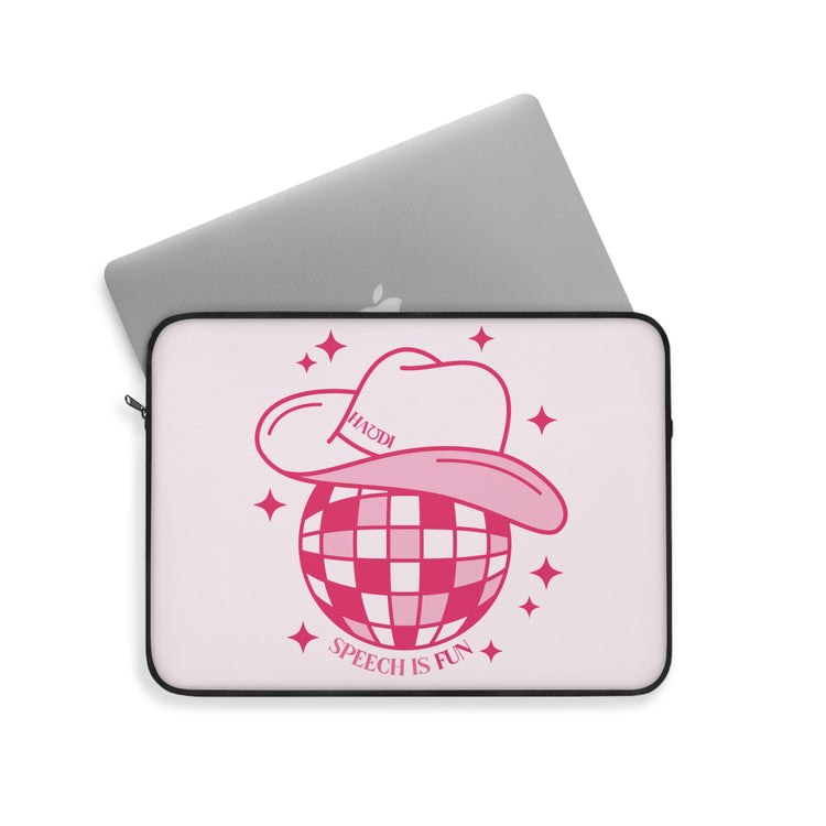speech is fun disco laptop sleeve
