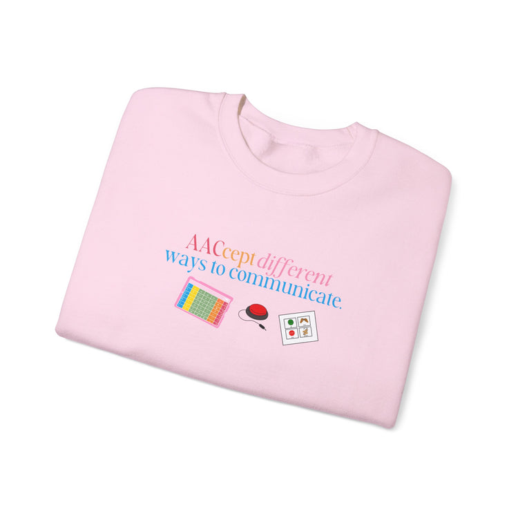 AACcept different ways to communicate crewneck