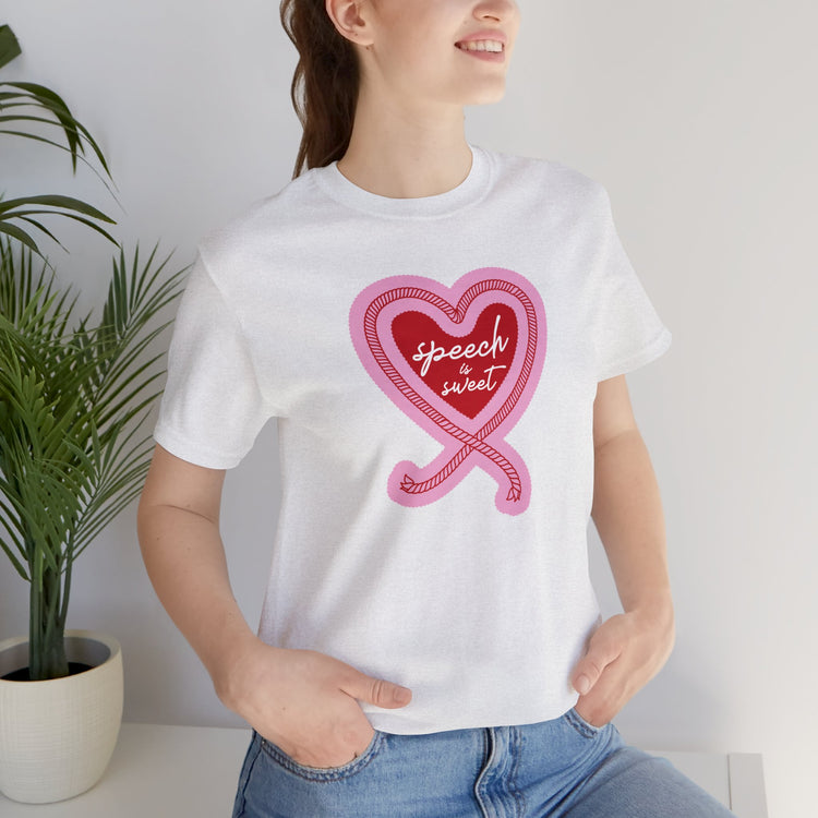 speech is sweet rope heart short sleeve tee