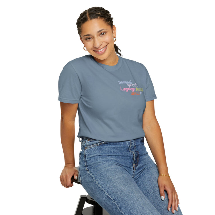 NSLHM heart colorful comfort colors tee
