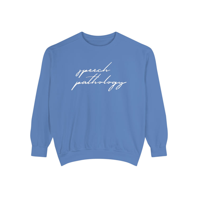 speech pathology simple cursive comfort colors crewneck