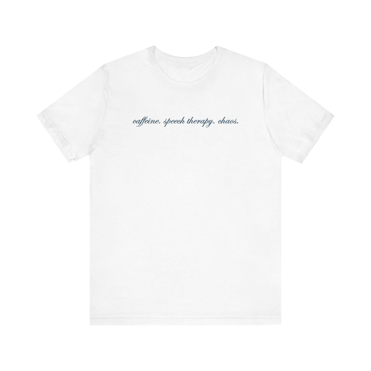 caffeine speech chaos short sleeve tee