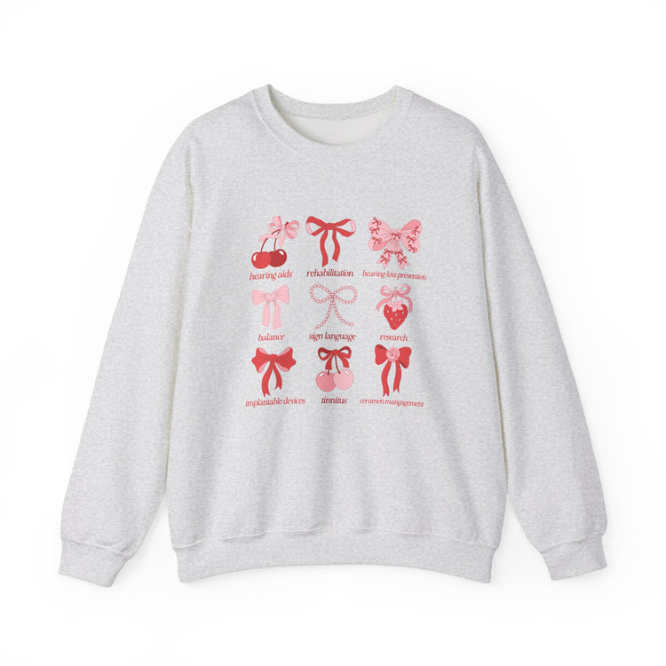 audiology scope cherry bow crewneck