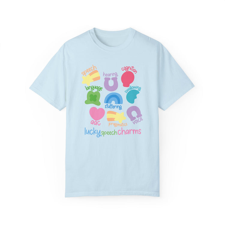 lucky speech charms comfort colors tee