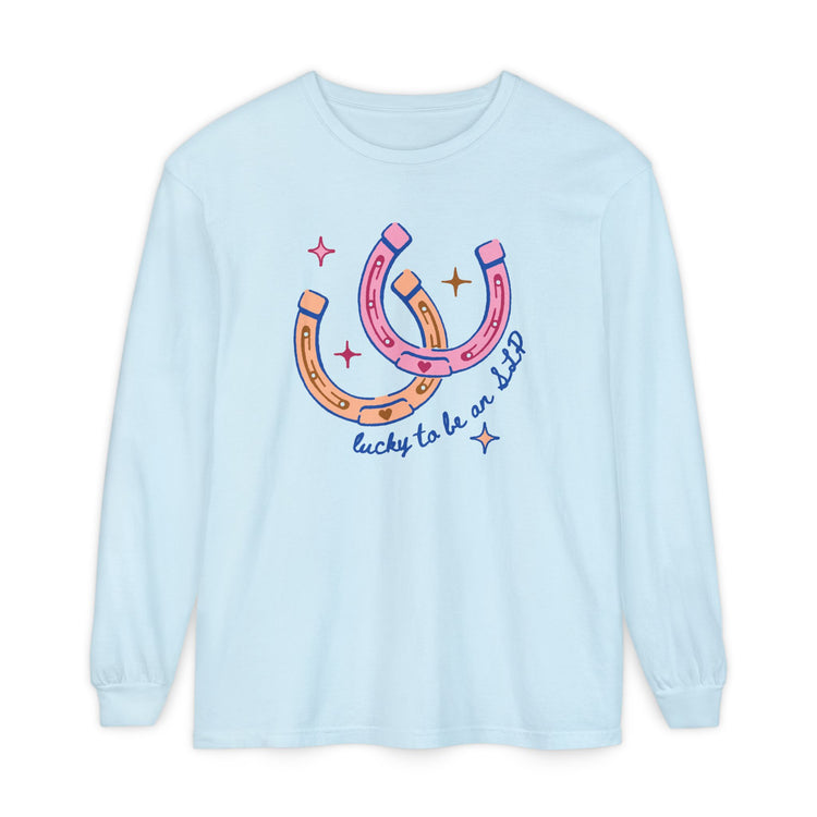 horseshoe lucky to be an SLP long sleeve tee