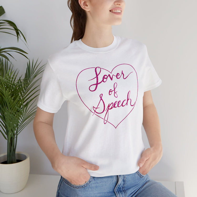 lover of speech short sleeve tee