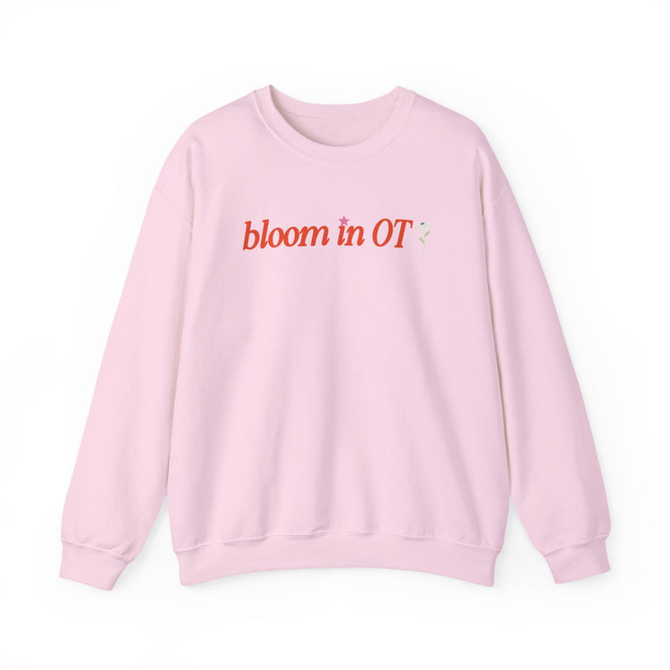 bloom in OT front/back crewneck