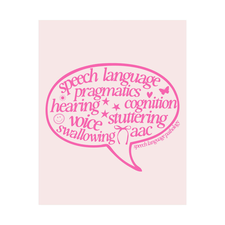 speech scope pink bubble wall poster