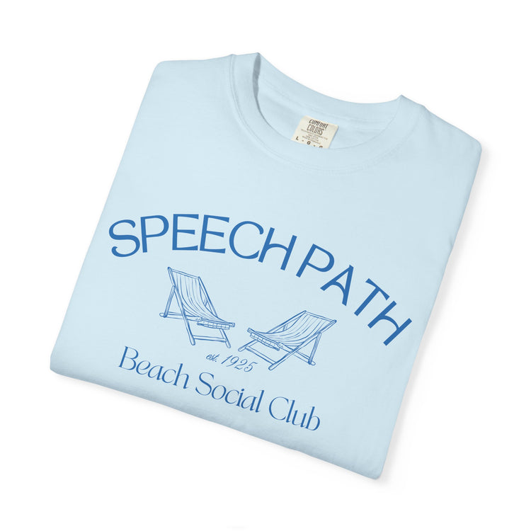 speech path beach chairs comfort colors tee