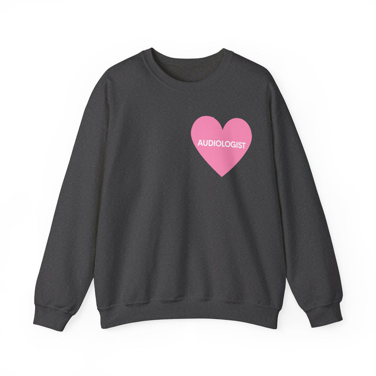 pink heart audiology crewneck