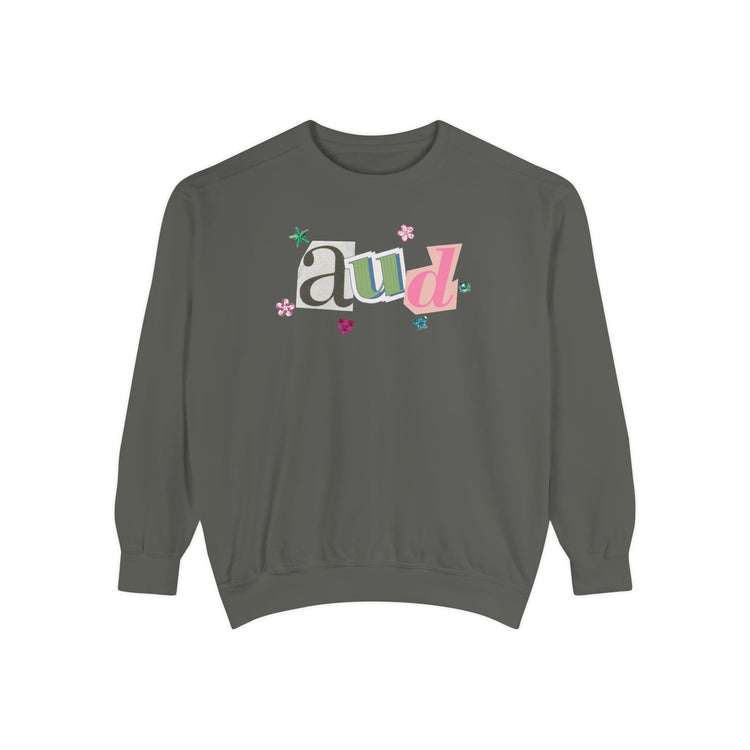 AUD newspaper gem comfort colors crewneck