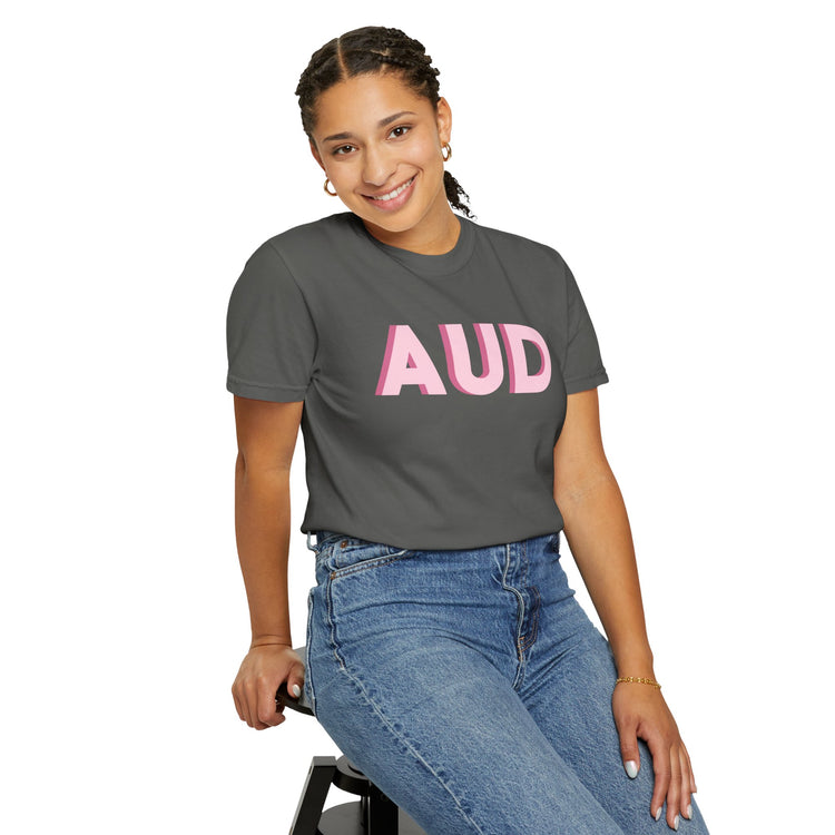 pink AUD audiology comfort colors tee