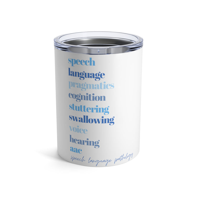 blue SLP scope of practice 10oz tumbler