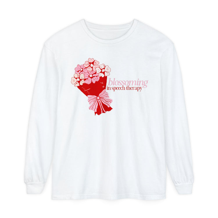 blossoming in speech flowers long sleeve tee