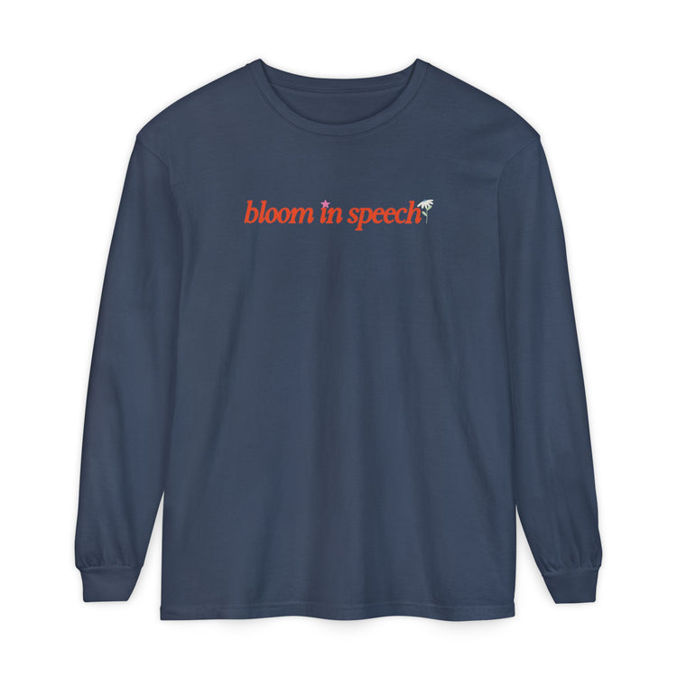 bloom in speech flowers long sleeve tee
