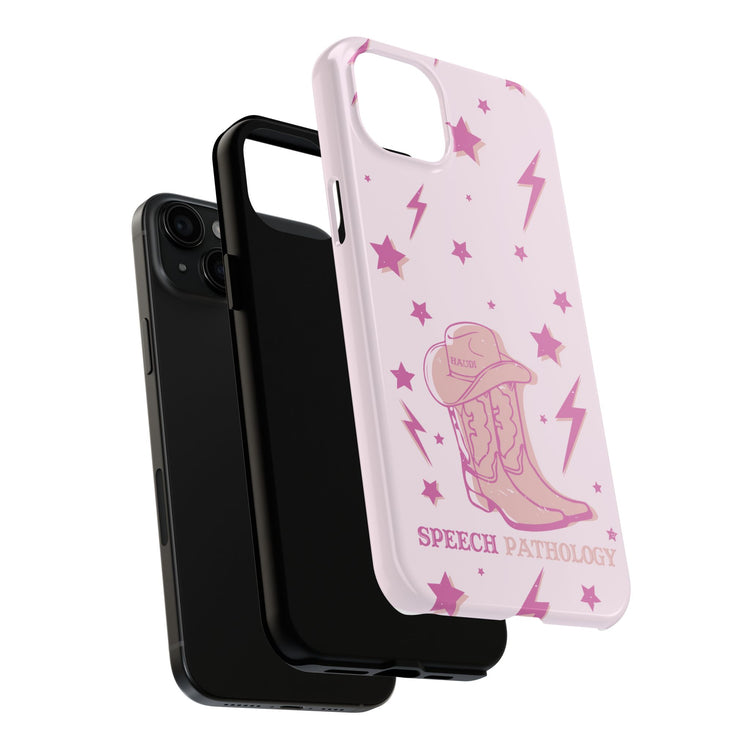 speech pathology cowboy boots howdy iPhone case