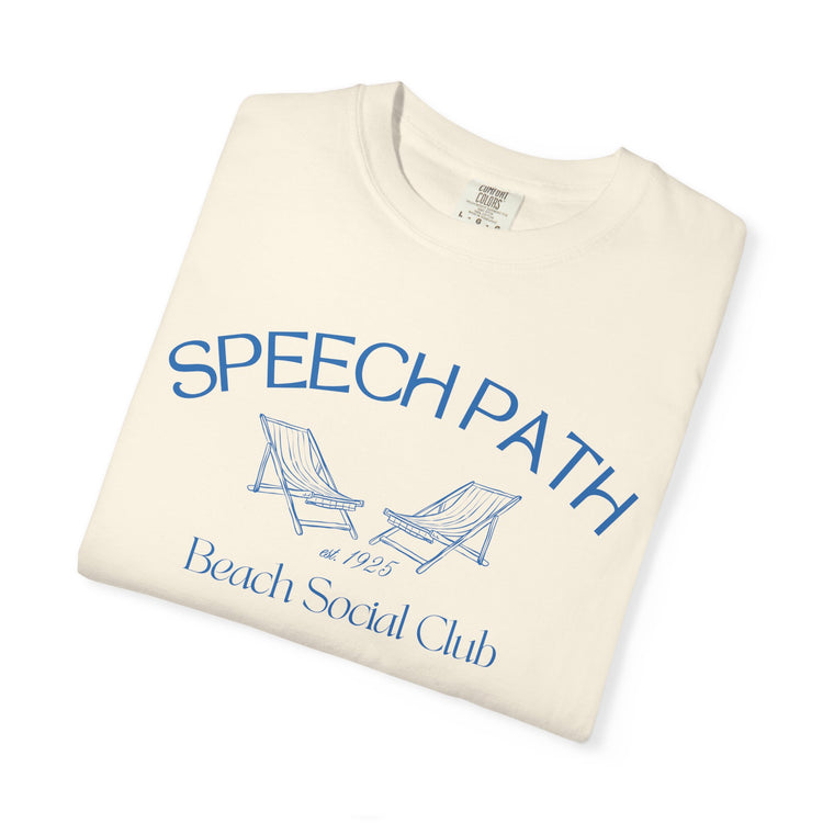 speech path beach chairs comfort colors tee