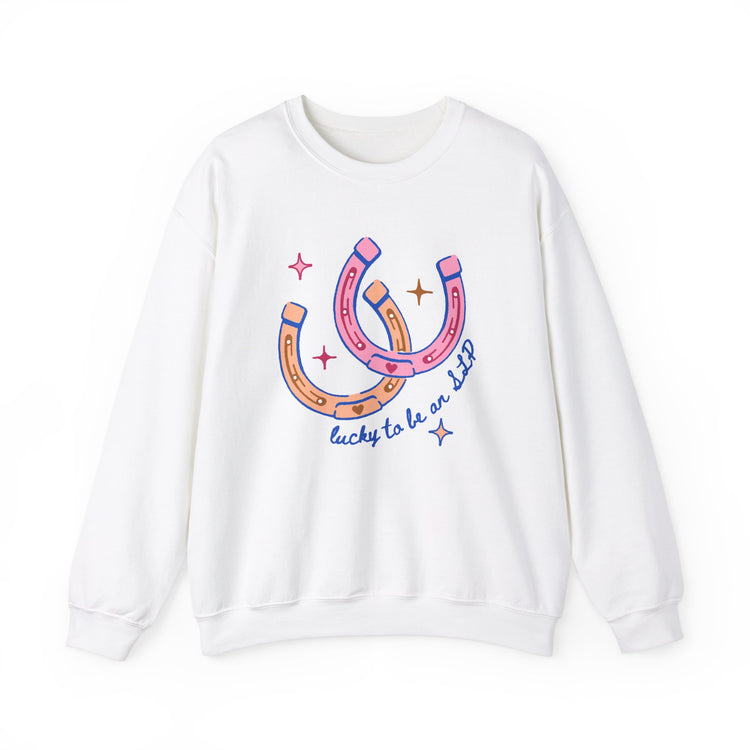 horseshoe lucky to be an SLP crewneck