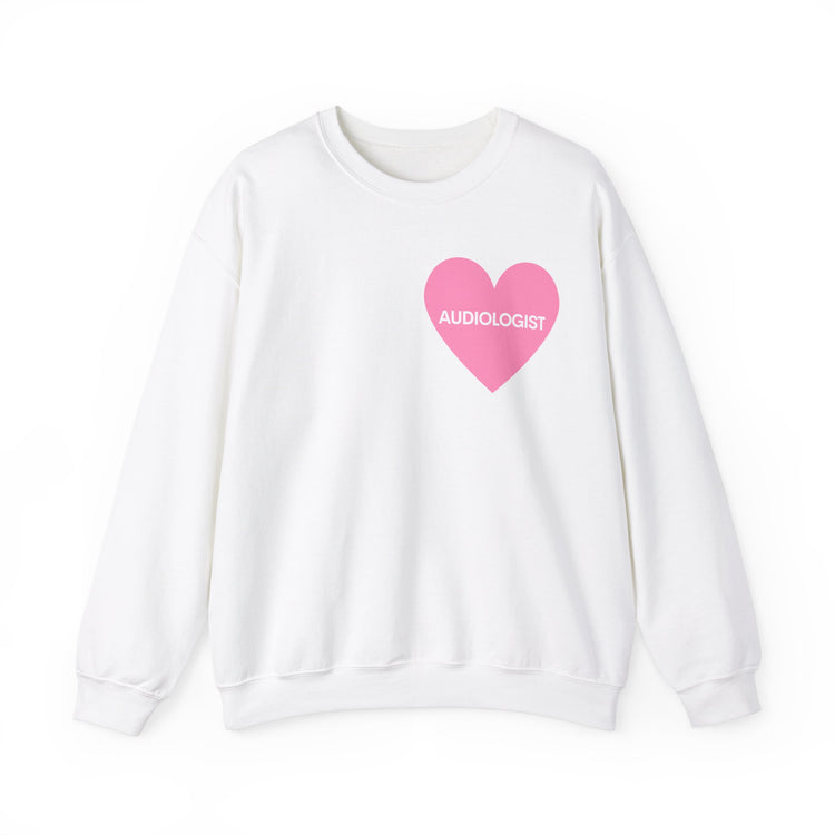 pink heart audiology crewneck