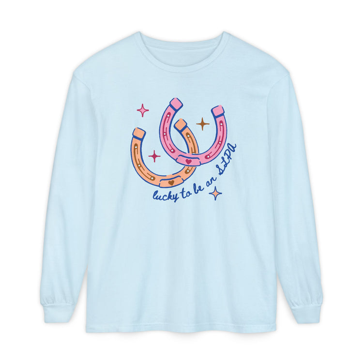 horseshoe lucky to be an SLPA long sleeve tee