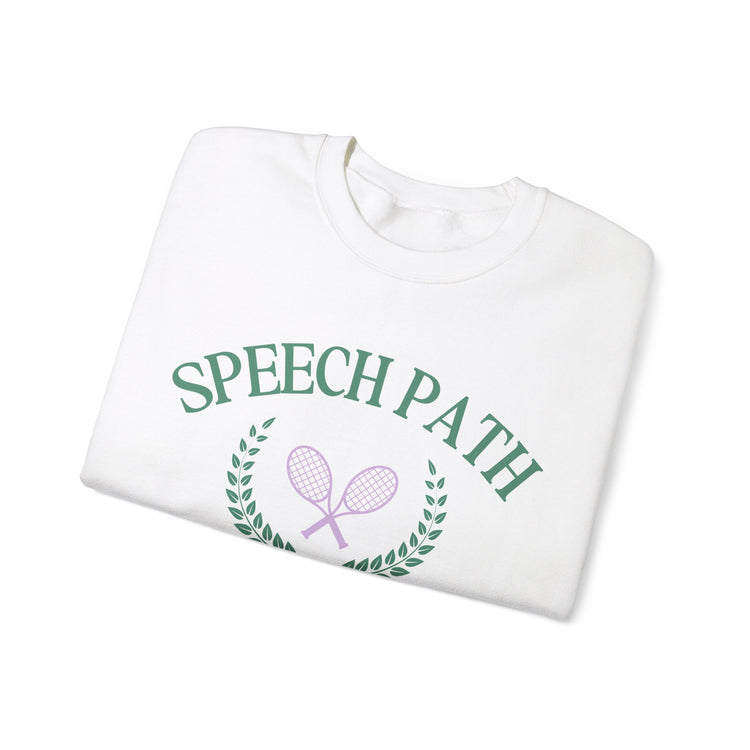 speech path crest tennis crewneck