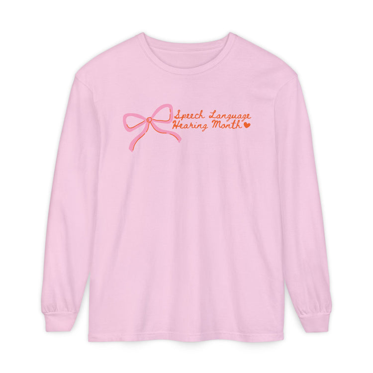 NSLHM pink bow long sleeve tee