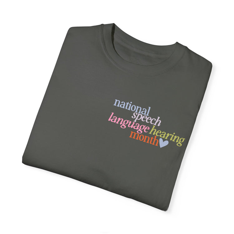 NSLHM heart colorful comfort colors tee
