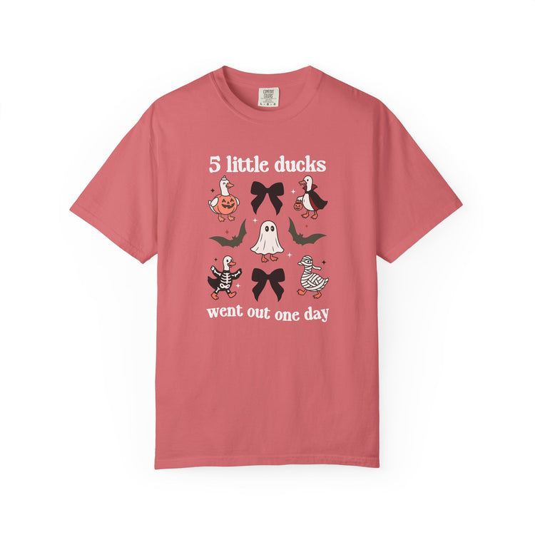 5 little spooky ducks comfort colors tee