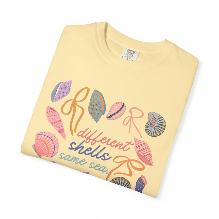 different shells, same sea comfort colors tee