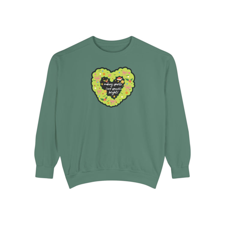 making speech spirits bright! comfort colors crewneck