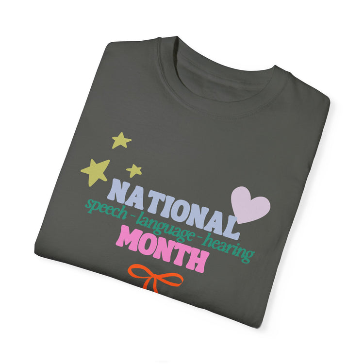 NSLHM colorful bow comfort colors tee