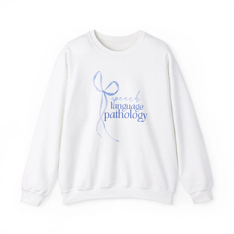 blue bow speech language pathology crewneck (sample sale)