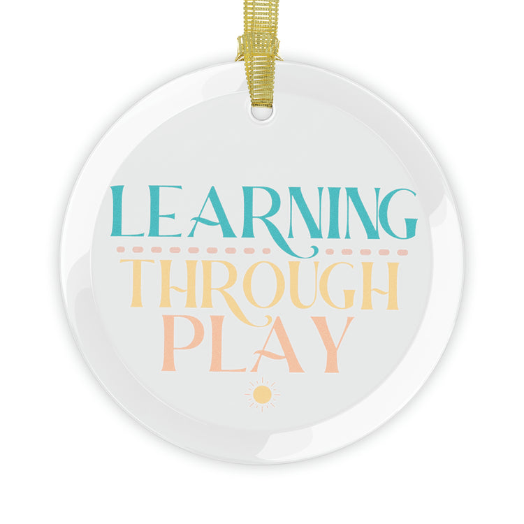 learning through play glass ornament