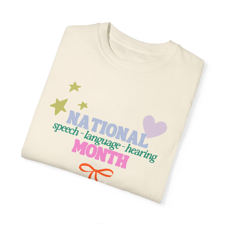 NSLHM colorful bow comfort colors tee