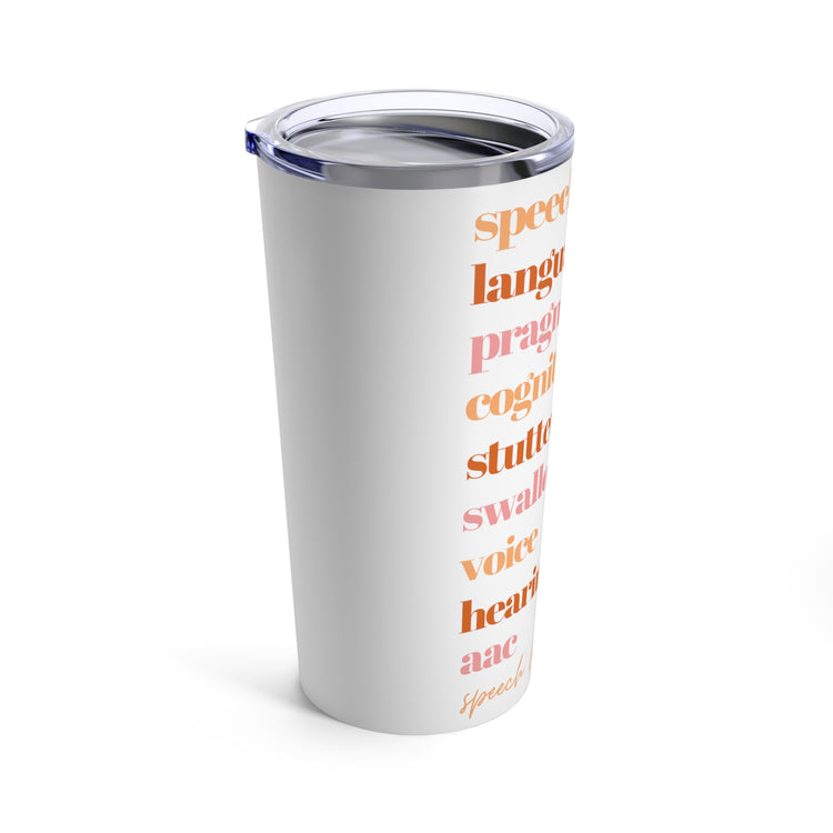 orange SLP scope of practice 20oz tumbler