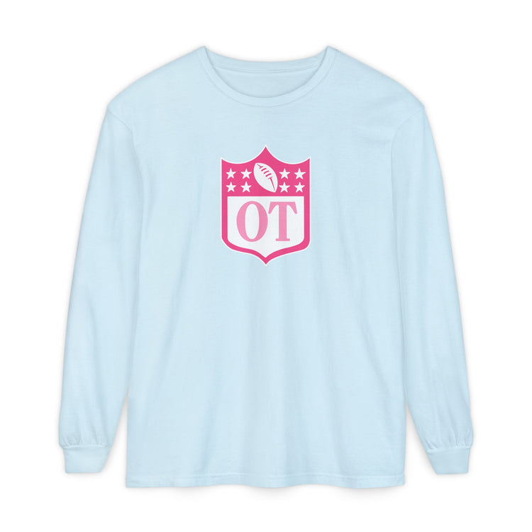 OT football crest comfort colors long sleeve tee