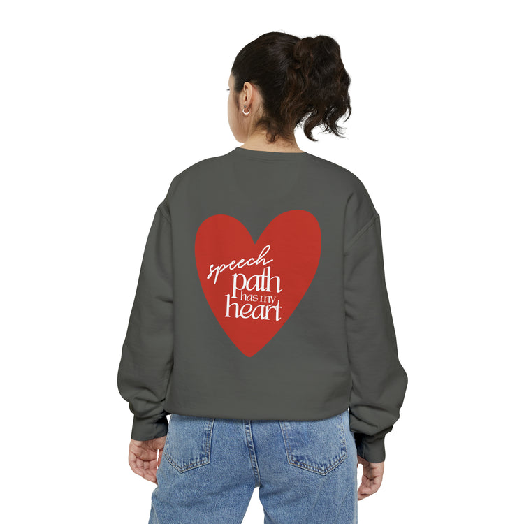 i love speech comfort colors crewneck