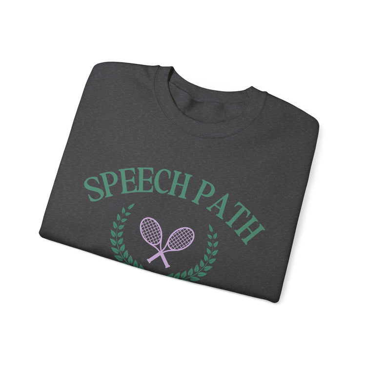 speech path crest tennis crewneck