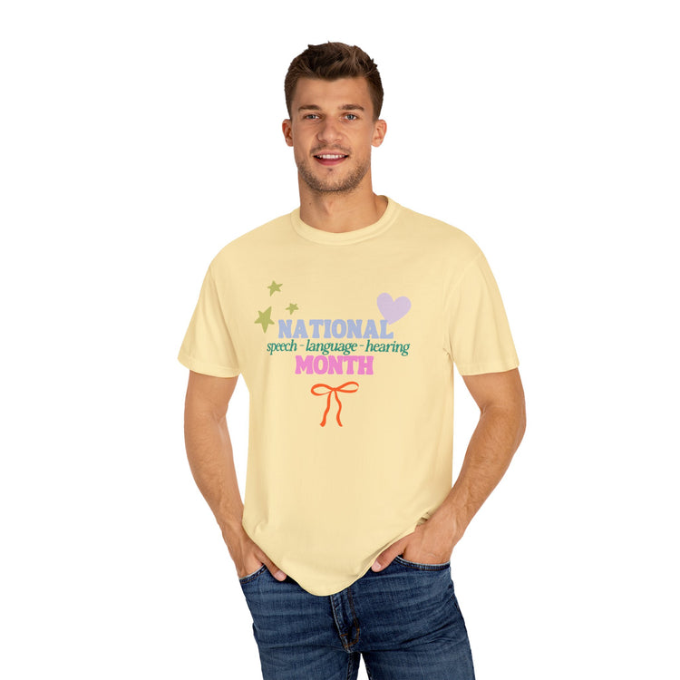 NSLHM colorful bow comfort colors tee