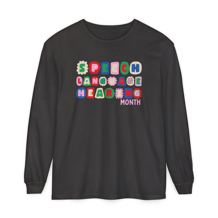 NSLHM block letters long sleeve tee