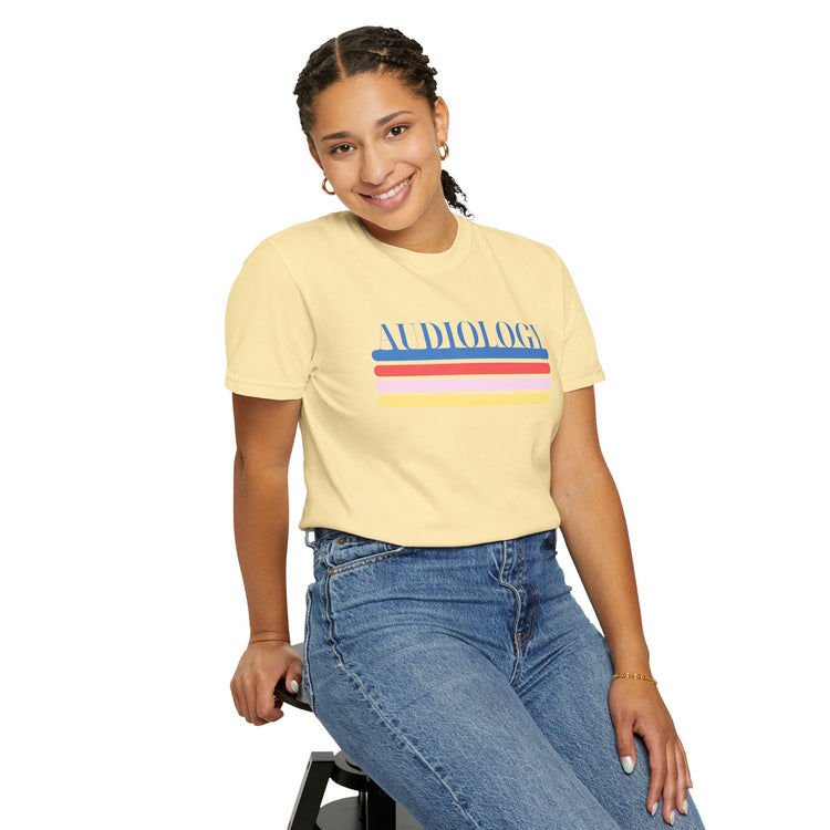 colorful lines audiology comfort colors tee