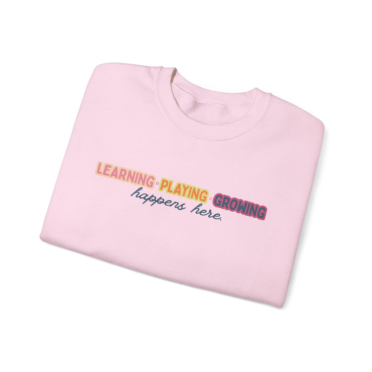 learning playing growing crewneck
